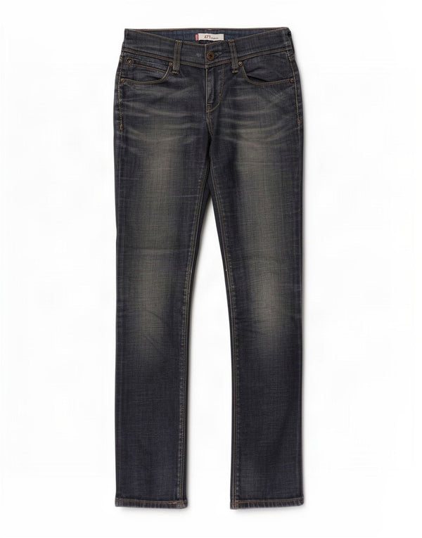 Calça jeans feminina Levi's 571 cintura baixa slim W28 L30 azul algodão