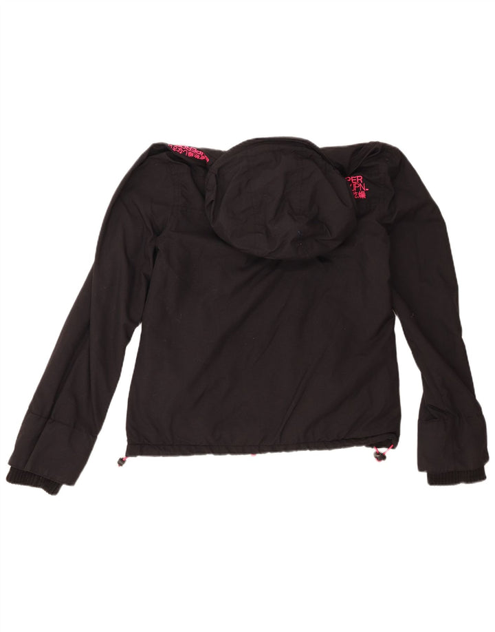 Jaqueta corta-vento feminina Superdry The Windcheater com capuz Reino Unido 16 grande preto