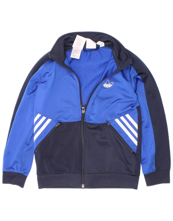 Jaqueta Adidas Boys Primegreen Tracksuit Top 7-8 Anos Azul Colorblock