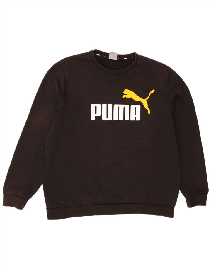 Puma Mens Graphic Moletom Jumper XL Algodão Preto