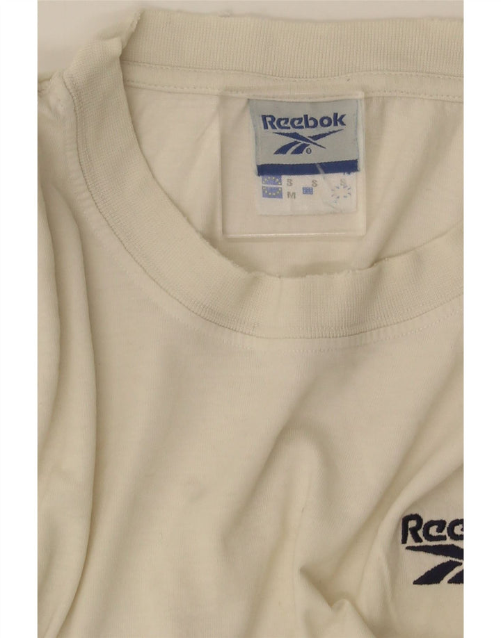 Reebok Mens Loose Fit T-Shirt Top Pequeno Branco