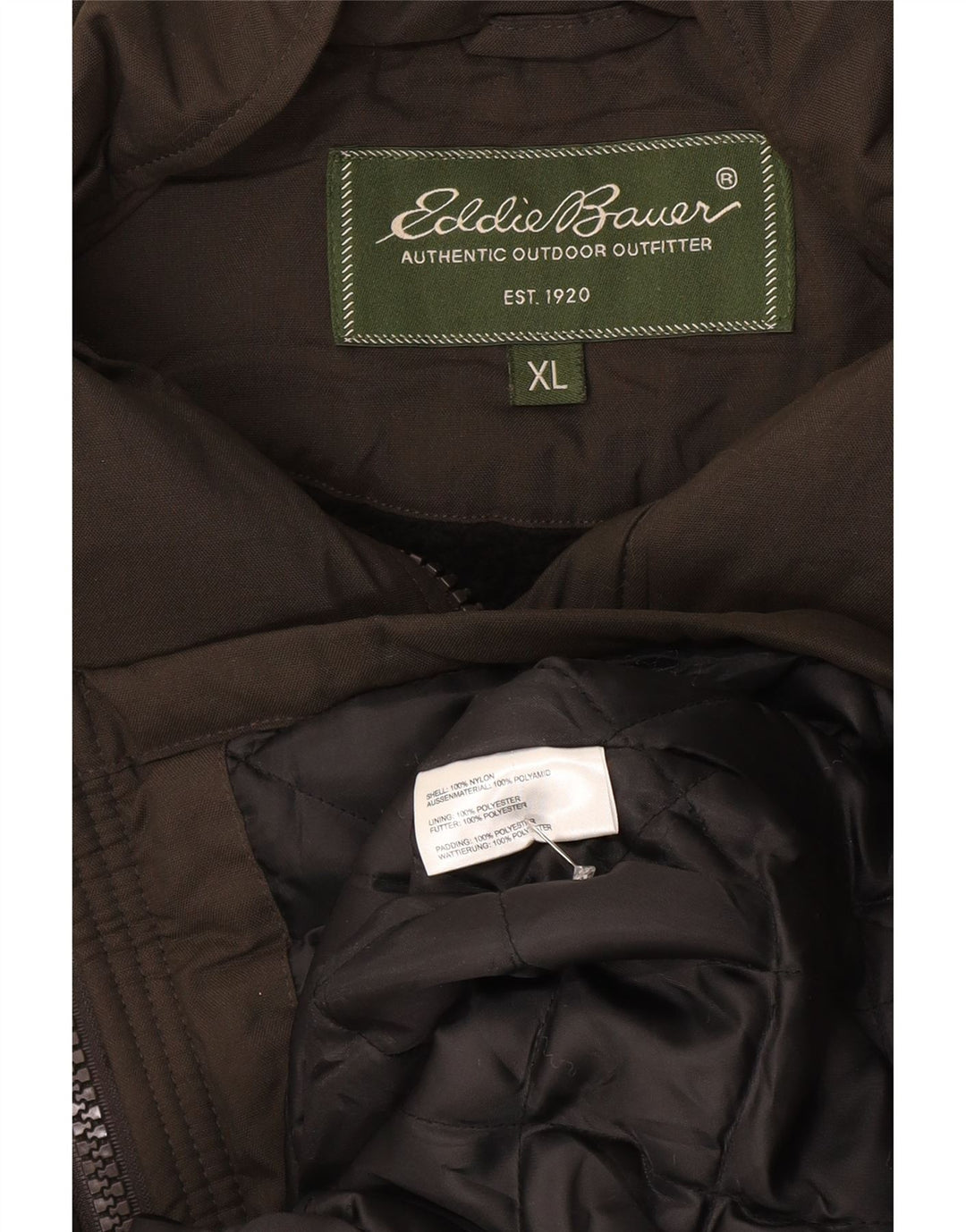 Jaqueta acolchoada masculina EDDIE BAUER UK 42 XL cinza nylon