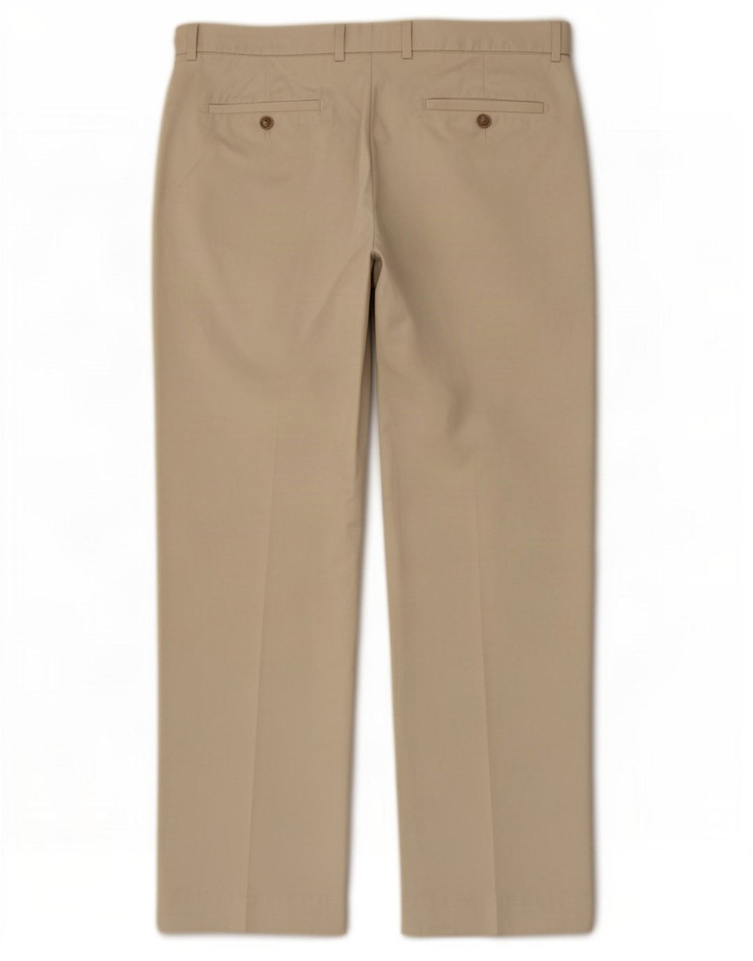 Calça masculina de terno reto Marks & Spencer W34 L29 algodão bege