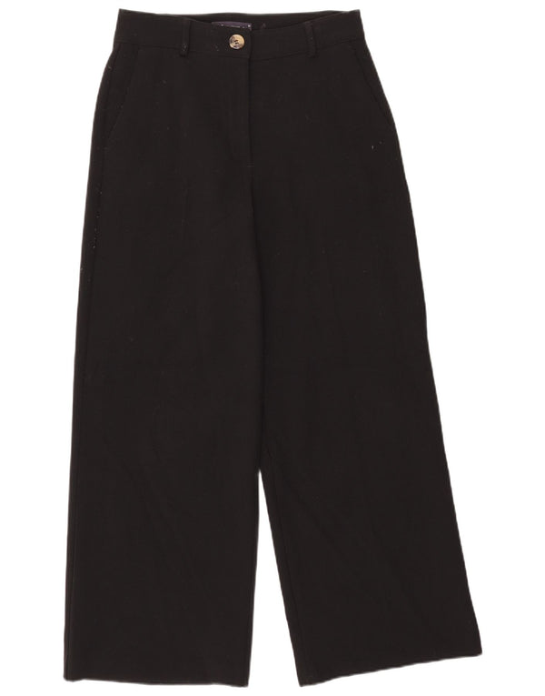 Calça casual feminina de cintura alta Marks & Spencer Reino Unido 10 pequena W27 L28 preta