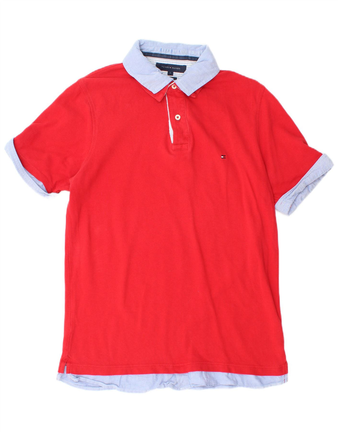 Camisa polo masculina TOMMY HILFIGER slim fit grande algodão vermelho