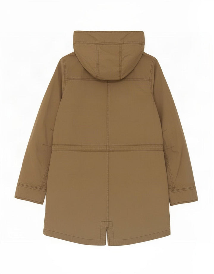 Jaqueta parka feminina com capuz Roxy Reino Unido 14 algodão cáqui médio