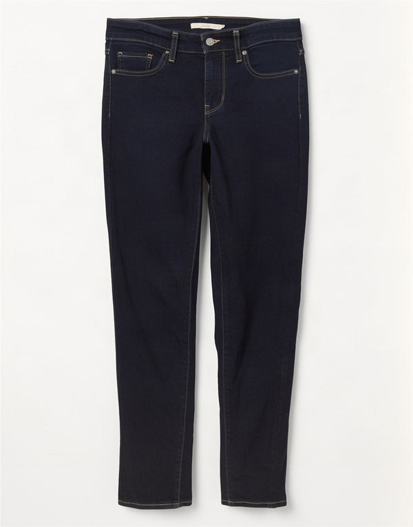 Calça jeans feminina Levi's 711 skinny W28 L30 azul marinho algodão