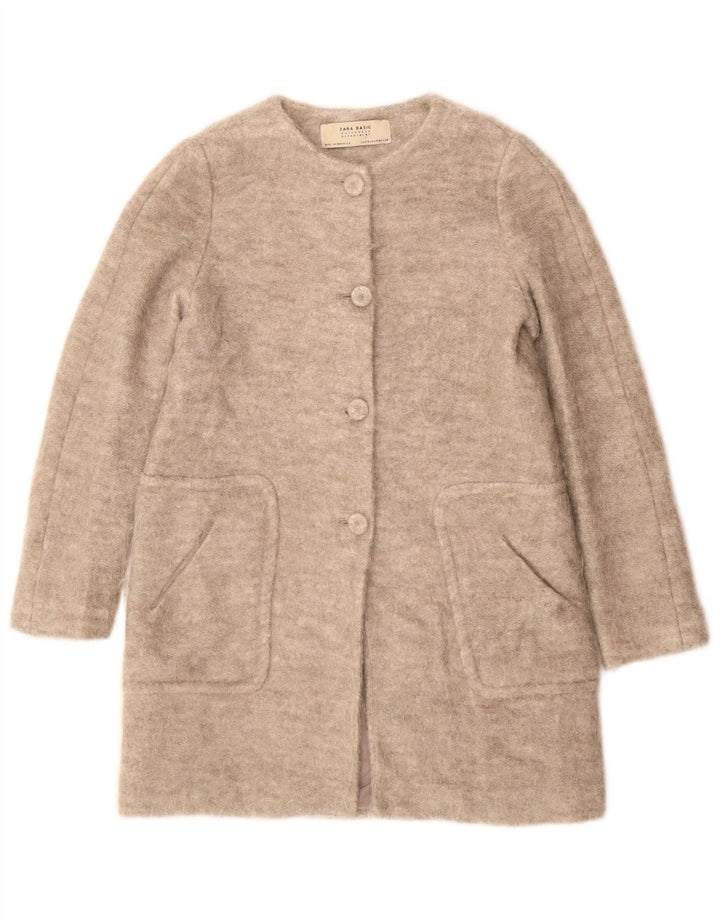 Sobretudo feminino Zara UK 10 Viscose cinza pequeno