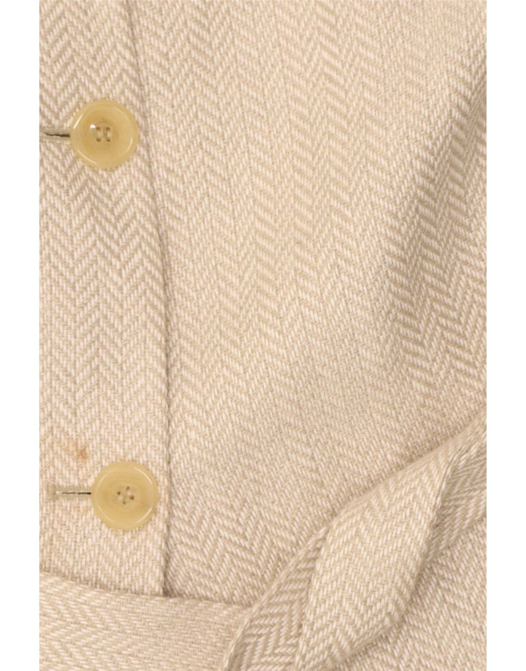 Sobretudo feminino Elegance UK 12 linho espinha de peixe bege médio