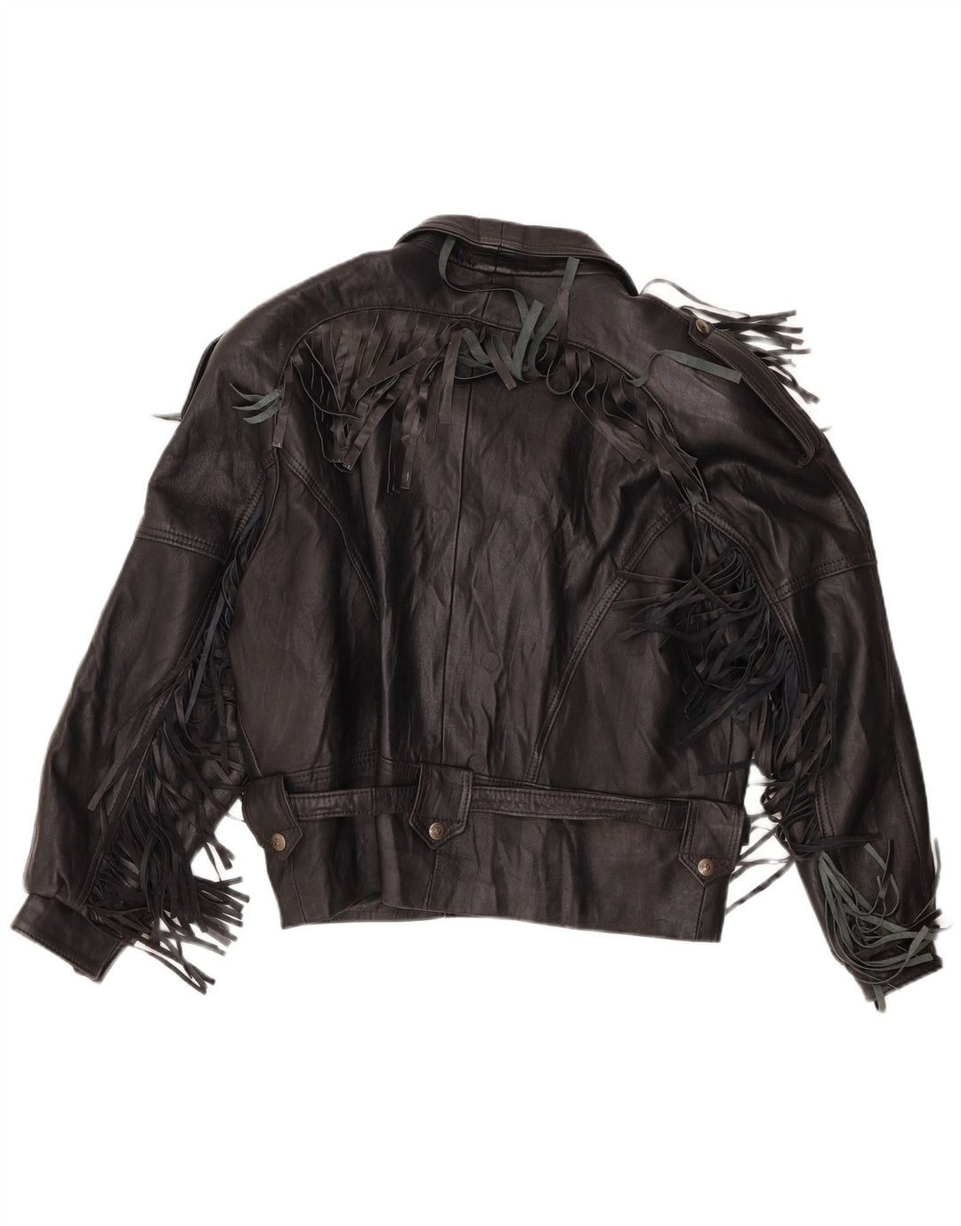 Jaqueta de couro masculina vintage para motociclista UK 40 grande preta