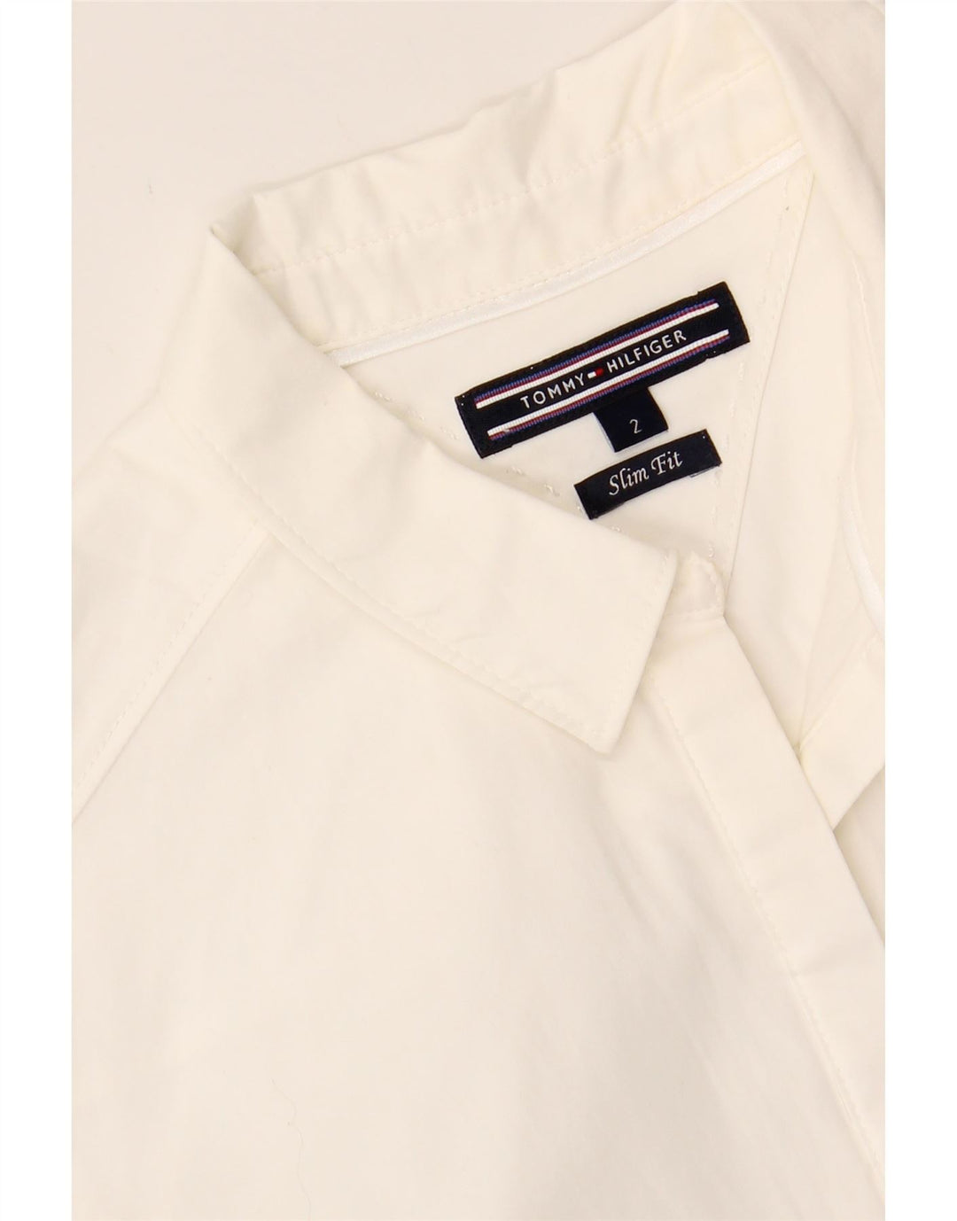 TOMMY HILFIGER Womens Slim Fit Shirt US 2 XS White Cotton Vintage Tommy Hilfiger and Second-Hand Tommy Hilfiger from Messina Hembry 