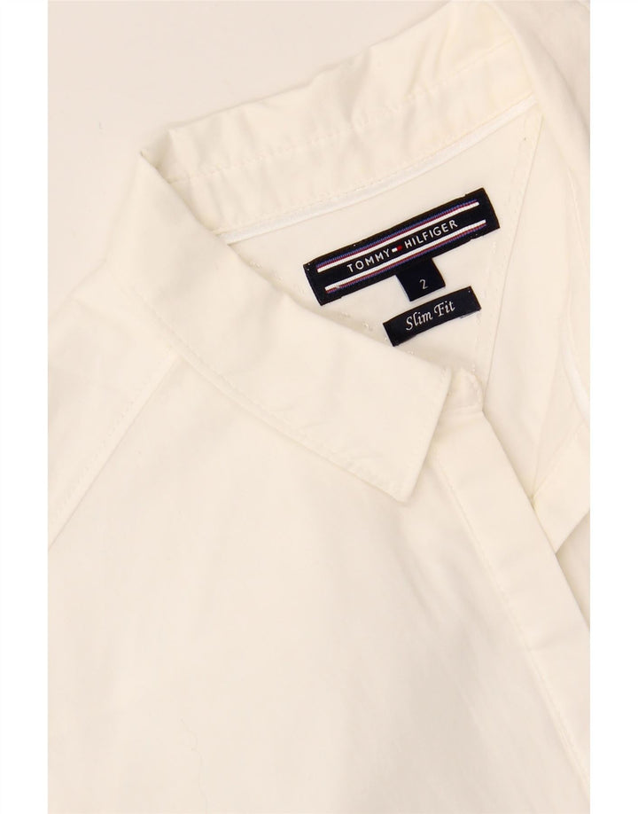 TOMMY HILFIGER Womens Slim Fit Shirt US 2 XS White Cotton Vintage Tommy Hilfiger and Second-Hand Tommy Hilfiger from Messina Hembry 