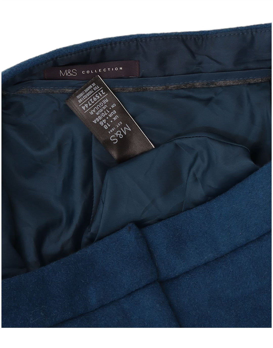 Minissaia feminina Marks & Spencer UK 18 XL W36 azul poliéster