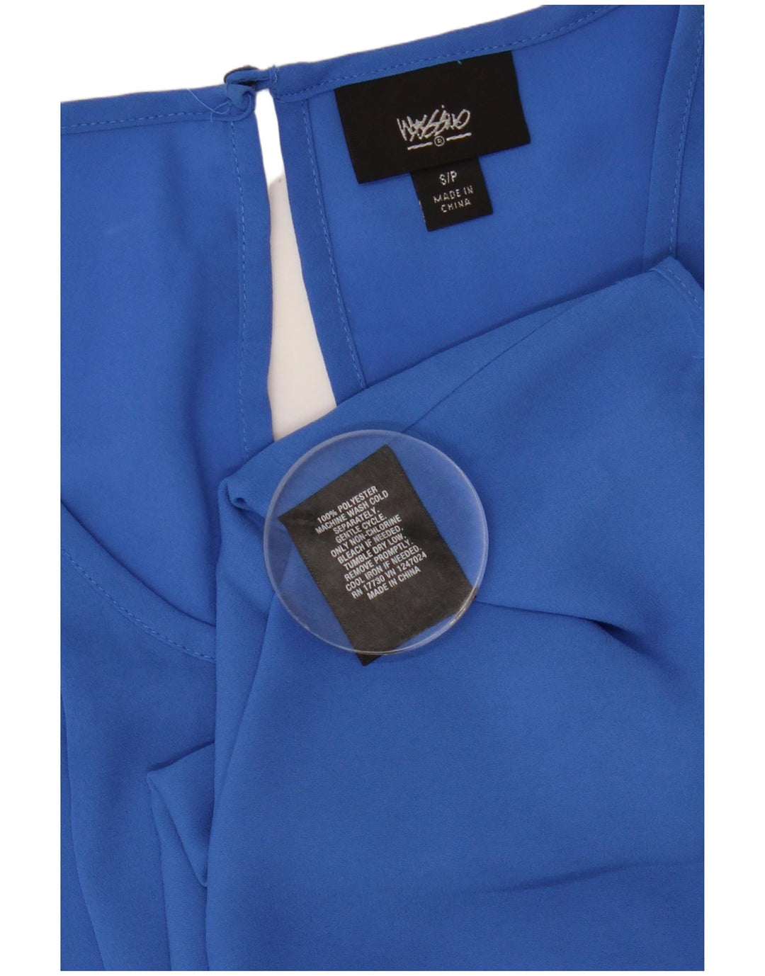 Blusa feminina sem mangas MOSSIMO Reino Unido 10 poliéster azul pequeno