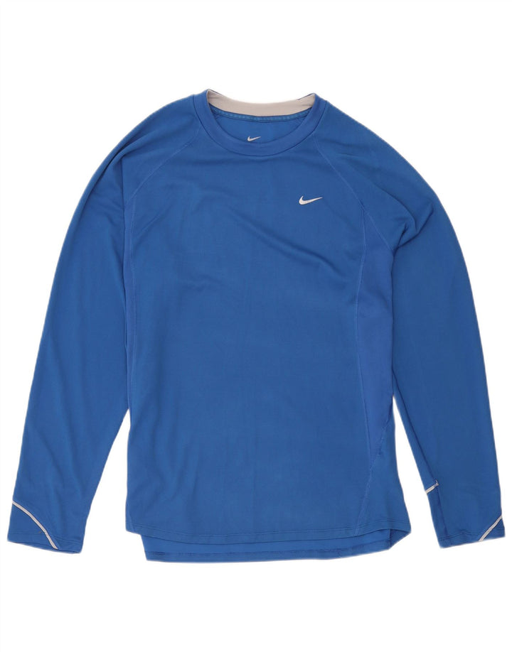 Top Nike Dri Fit Feminino Manga Longa UK 20/22 XL Azul Poliéster