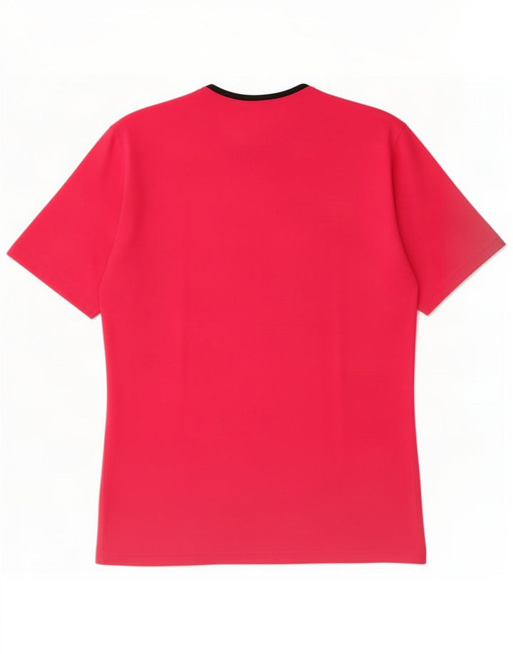 Camiseta masculina Adidas Climalite Top médio rosa colorblock poliéster