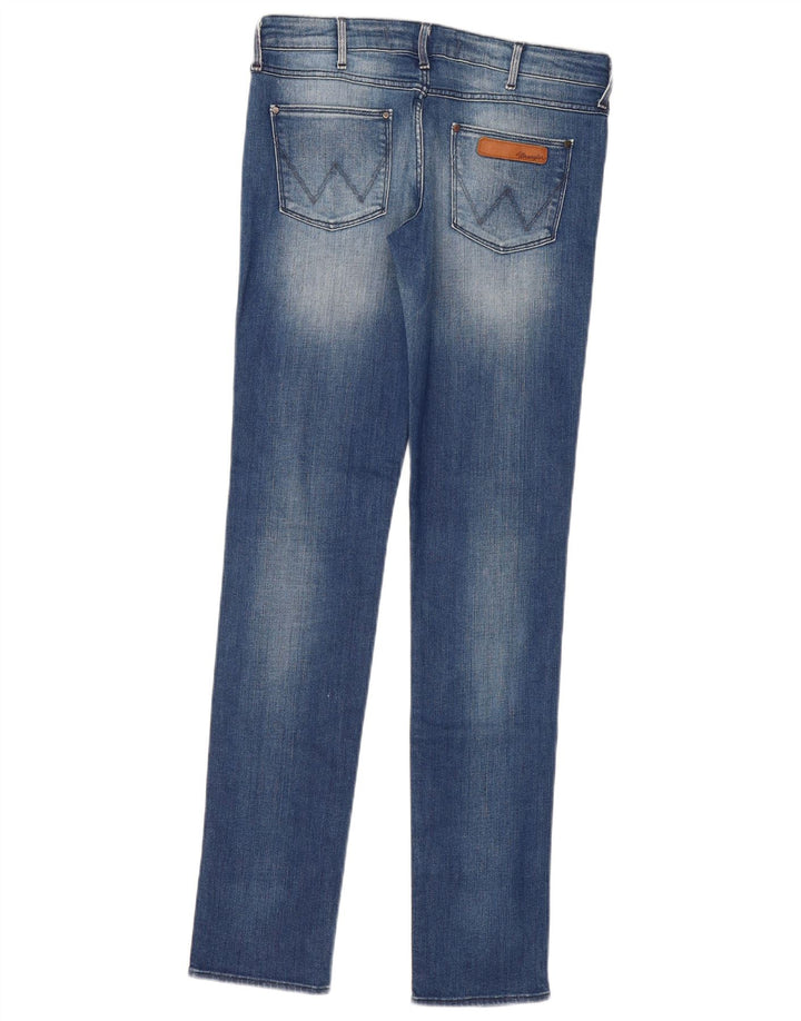 Wrangler feminino Molly Slim Jeans W28 L34 azul algodão
