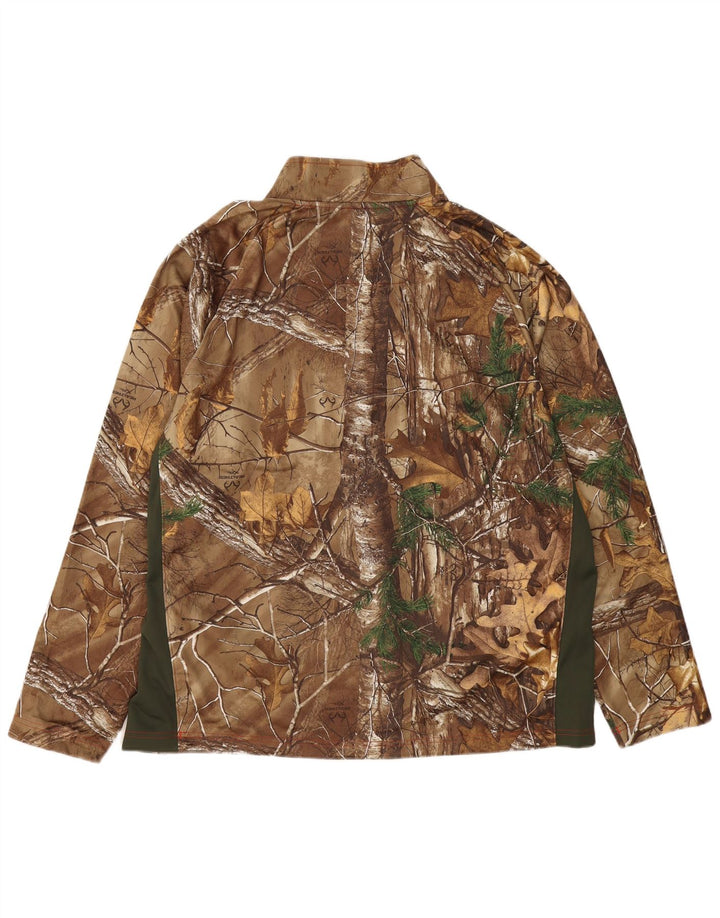 UNDER ARMOUR Mens Cold Gear Pulôver Treino Top 2XL Brown Colourblock