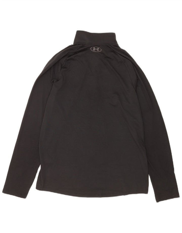 Under Armour Mens Zip Neck Pulôver Treino Top Médio Poliéster Preto