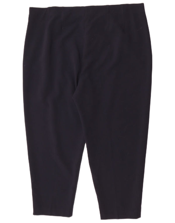Calça feminina cortada de cintura alta Marks & Spencer Reino Unido 22 3XL W42 L26 Marinha B