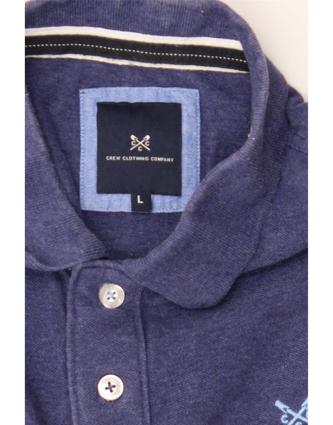 Camisa Polo Masculina Crew Clothing Azul Grande