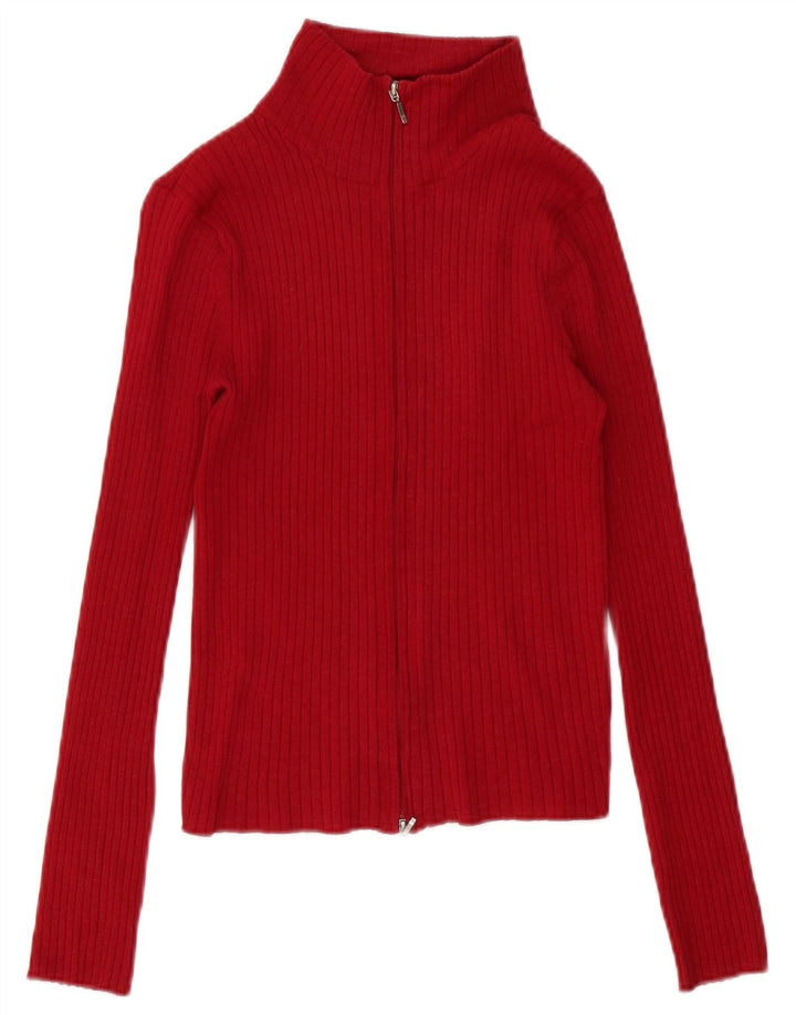 Suéter cardigã feminino Zara Reino Unido 12 Rami vermelho médio
