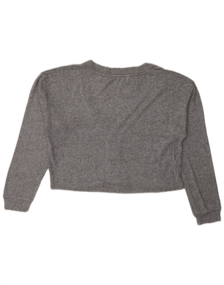 Zara Suéter Cardigan Feminino Crop Oversized Reino Unido 10 Pequeno Cinza
