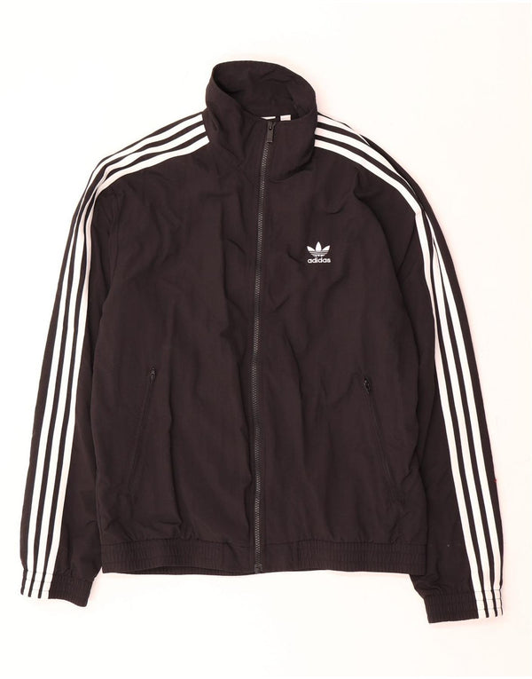 Adidas Mens Tracksuit Top Jacket Medium Black Polyester