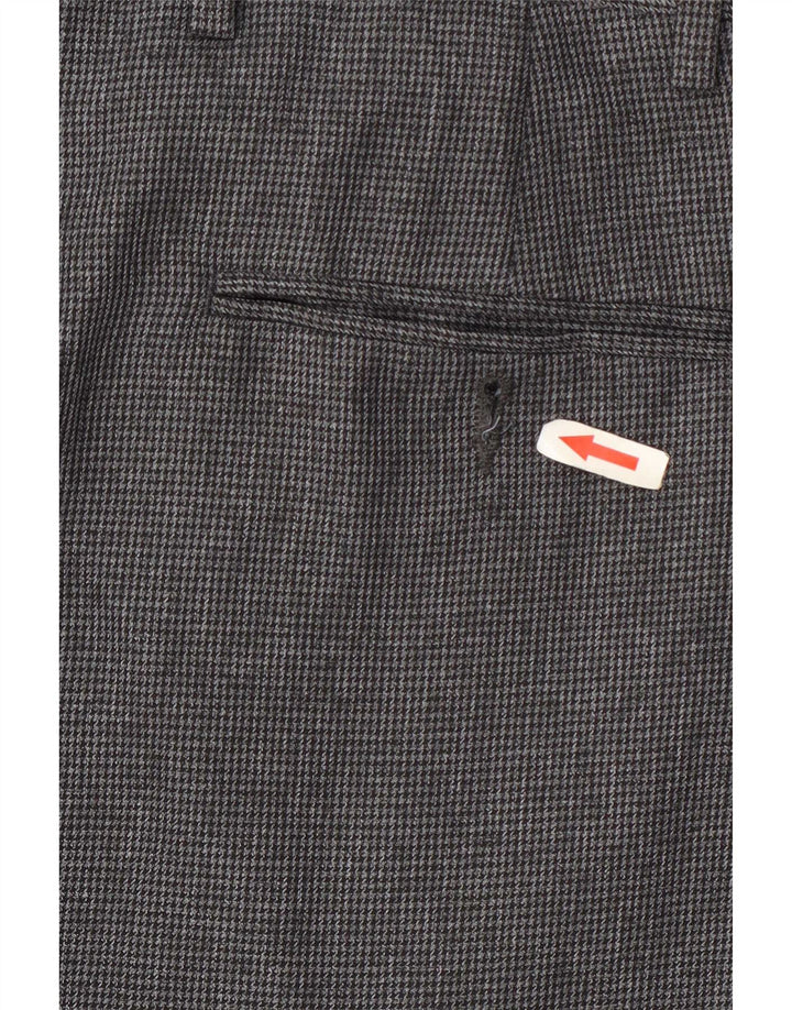 Calça masculina de terno regular Marks & Spencer W38 L29 cinza Houndstooth