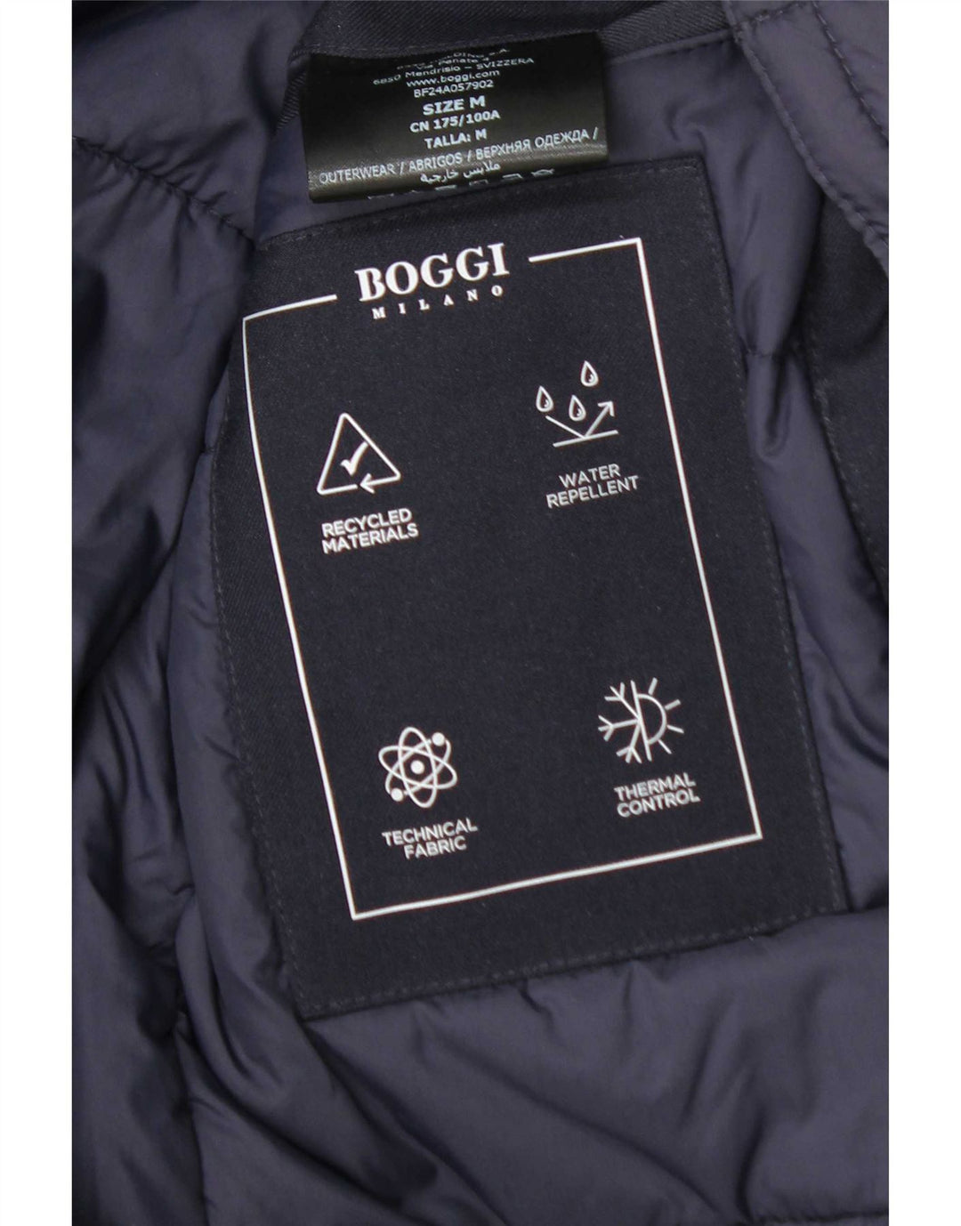 Casaco corta-vento masculino Boggi UK 38 poliéster azul marinho médio