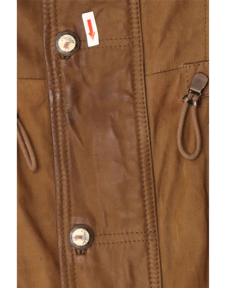 Casaco de couro masculino Martin Eden IT 50 grande couro cáqui