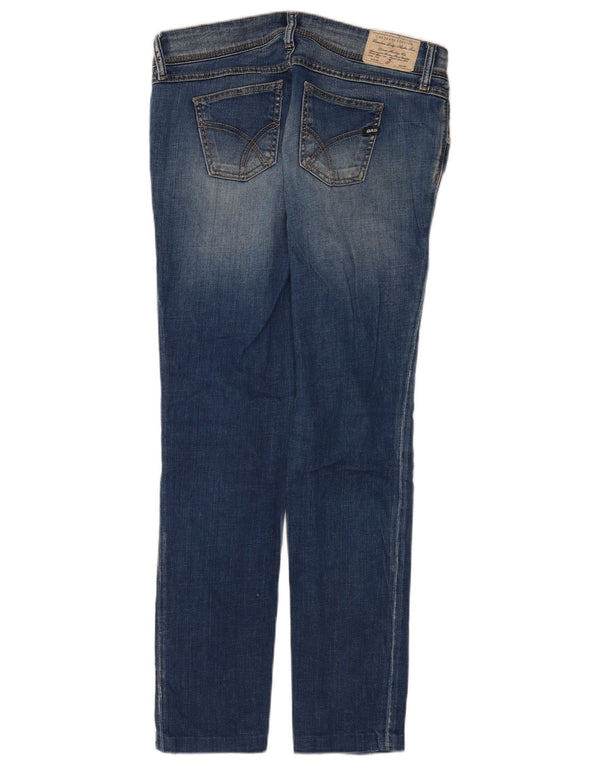 Gas Womens cintura baixa jeans skinny W29 L30 azul