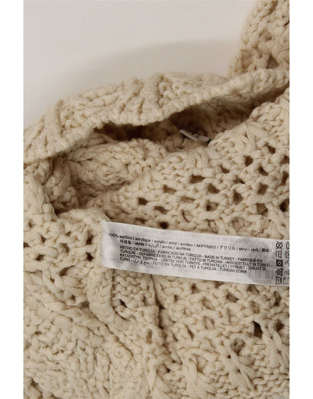 Zara Womens Knit See Through Top UK 8 Pequeno Acrílico Bege