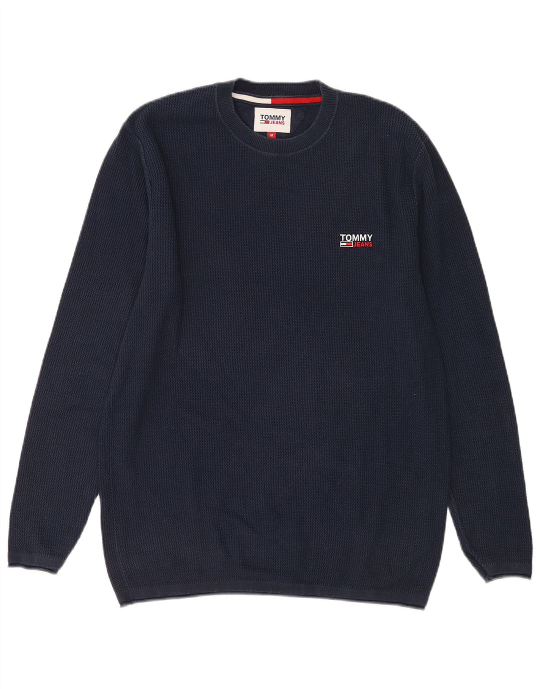Suéter masculino Tommy Hilfiger com gola redonda, algodão azul marinho médio
