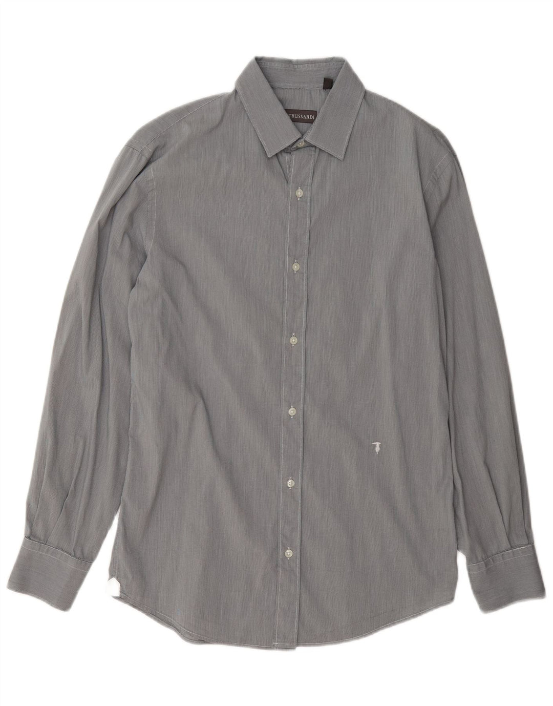 Camisa masculina Trussardi tamanho 39 cinza médio Houndstooth