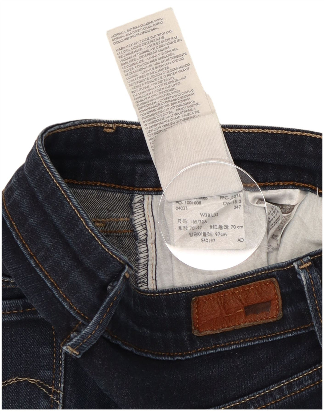 Jeans slim feminino Levi's W28 L32 algodão azul marinho