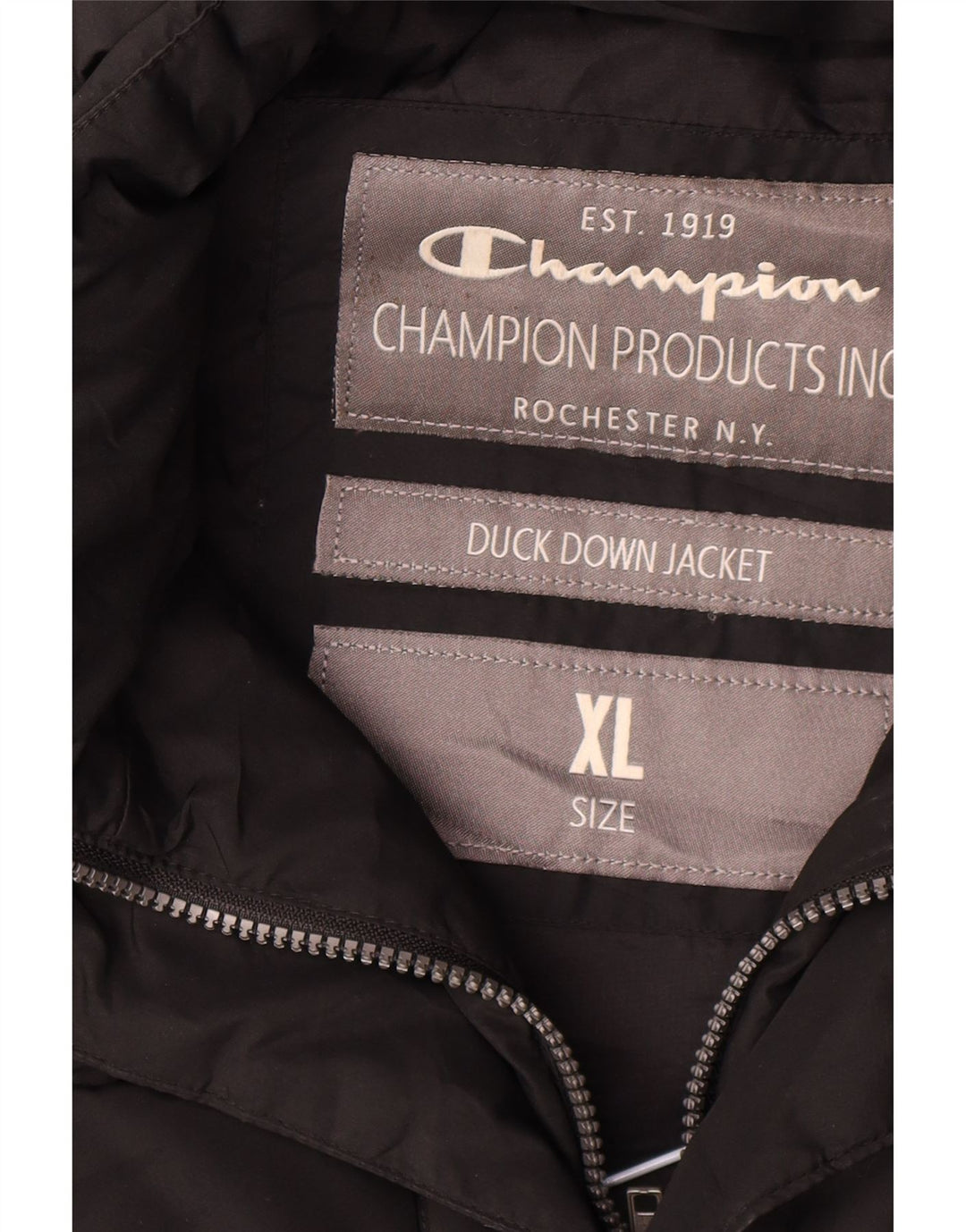 Casaco masculino acolchoado com capuz Champion UK 42 XL poliéster preto