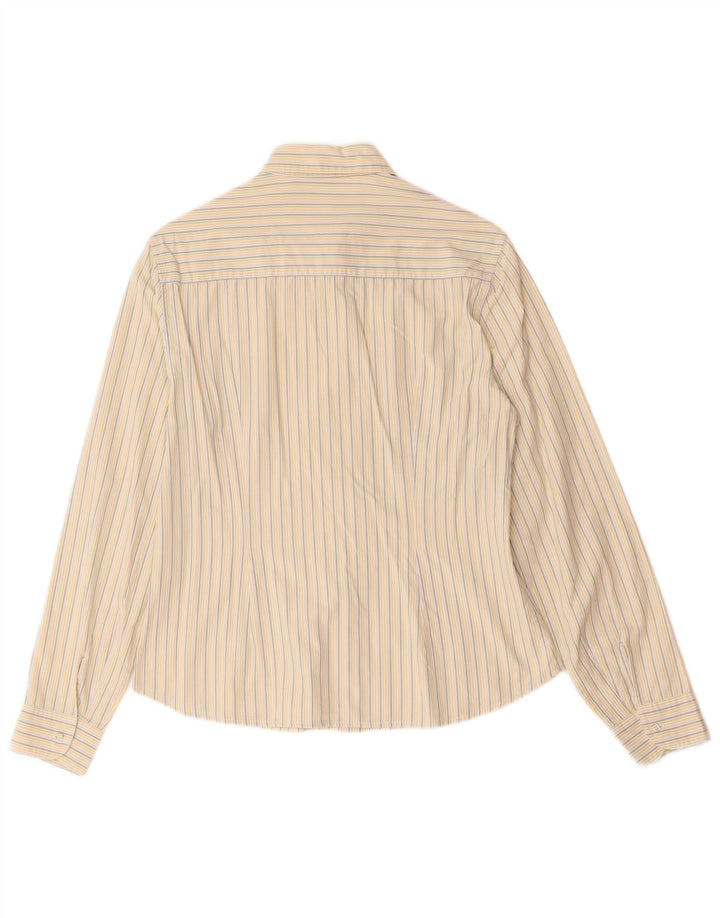 Camisa feminina Massimo Dutti Reino Unido 14 seda listrada bege média