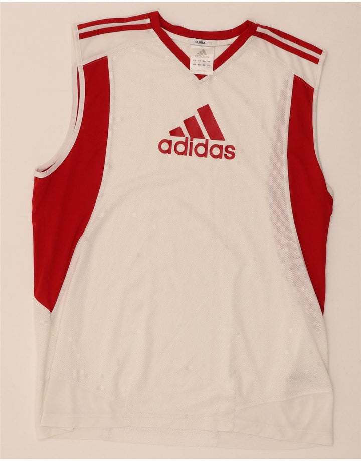 Adidas Mens Climalite Graphic Vest Top Médio Branco Colourblock Poliéster