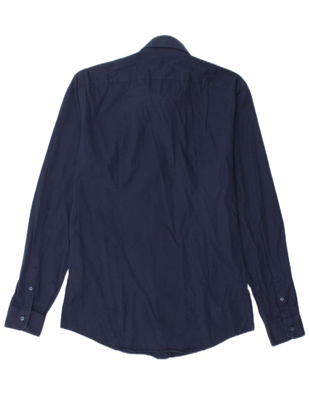 Camisa masculina REISS Slim Fit pequena algodão azul marinho