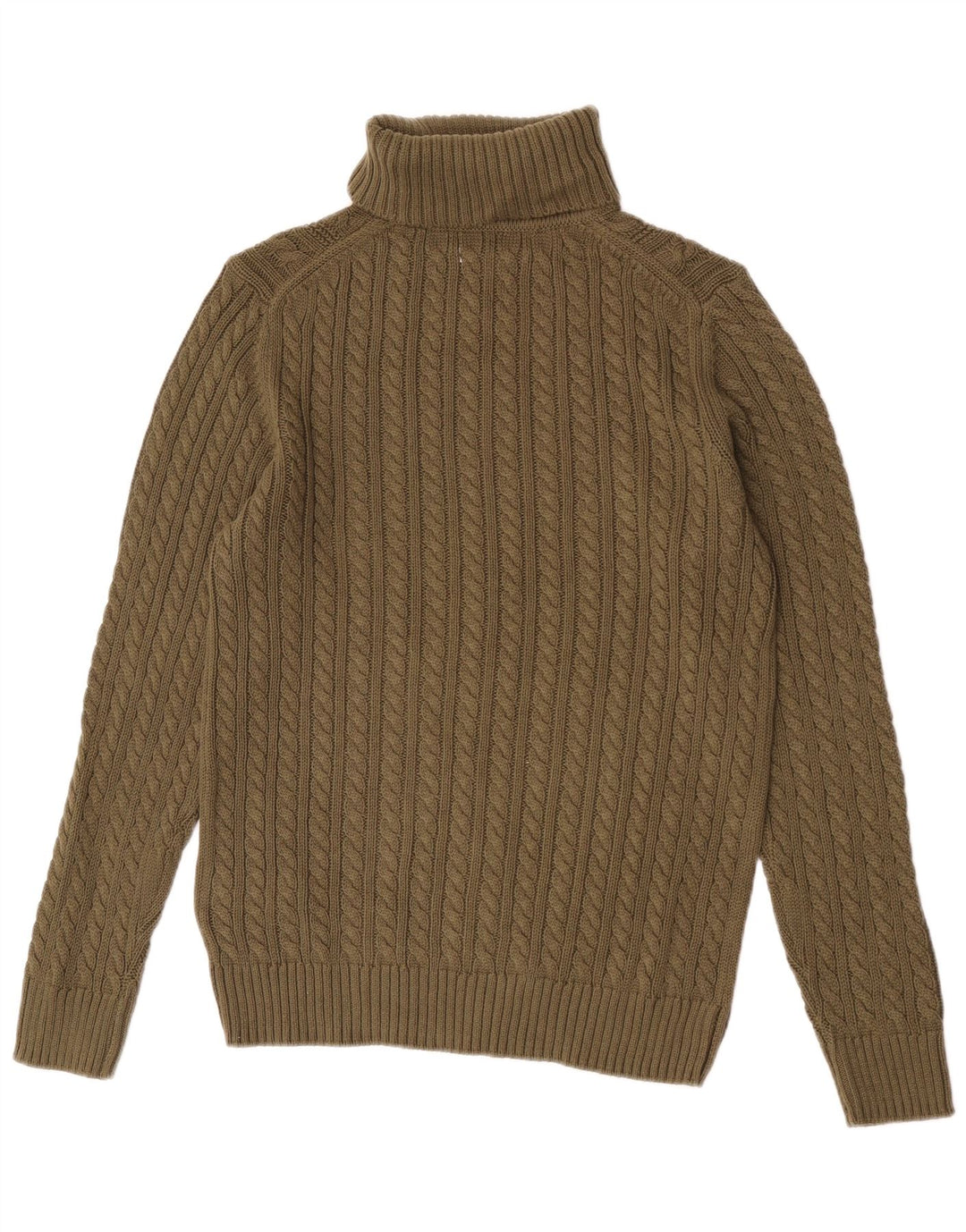 Suéter vintage masculino com gola redonda e algodão verde médio