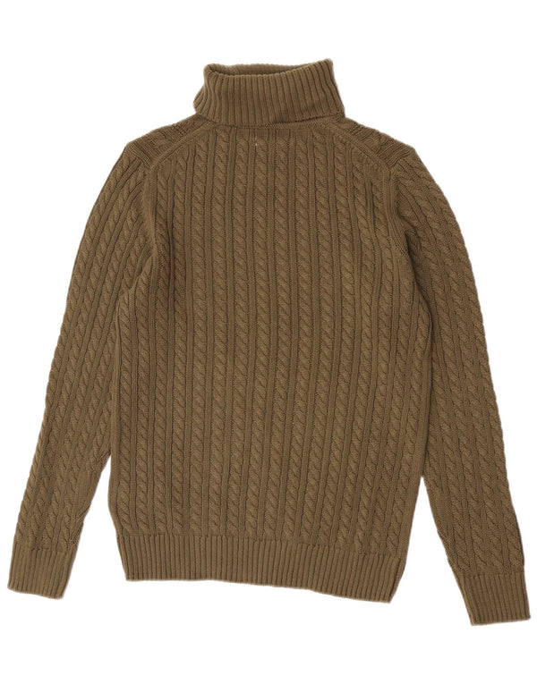 Suéter vintage masculino com gola redonda e algodão verde médio
