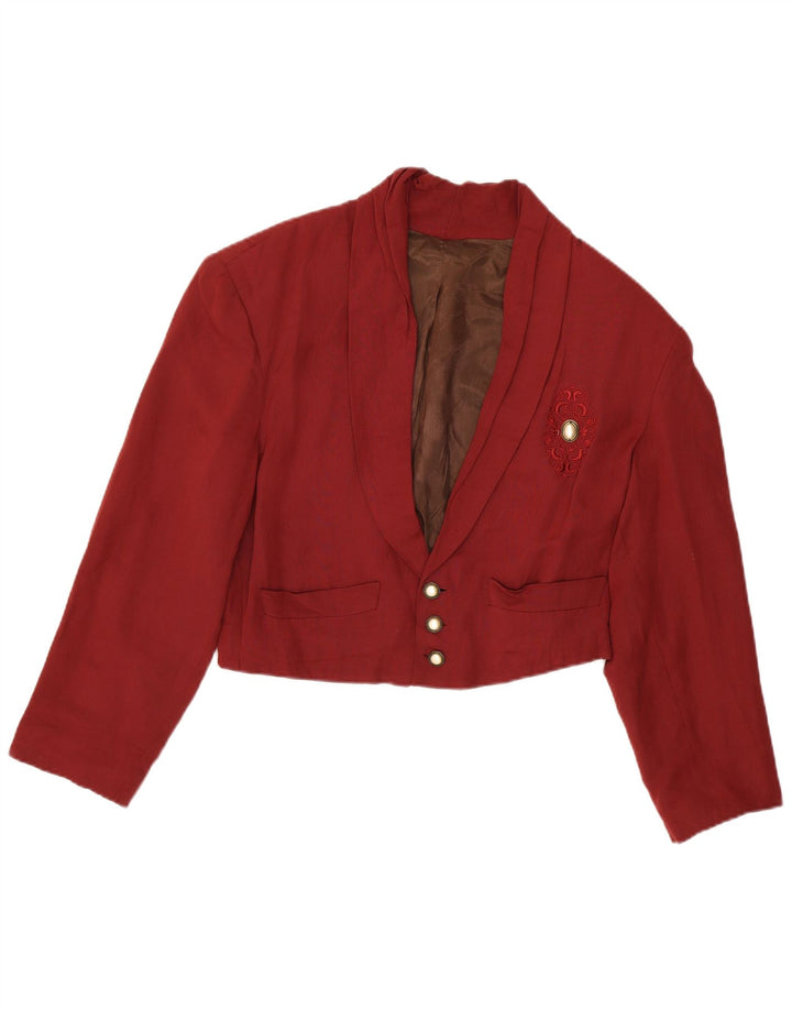 Jaqueta blazer feminina vintage oversized com 3 botões Reino Unido 14 médio marrom