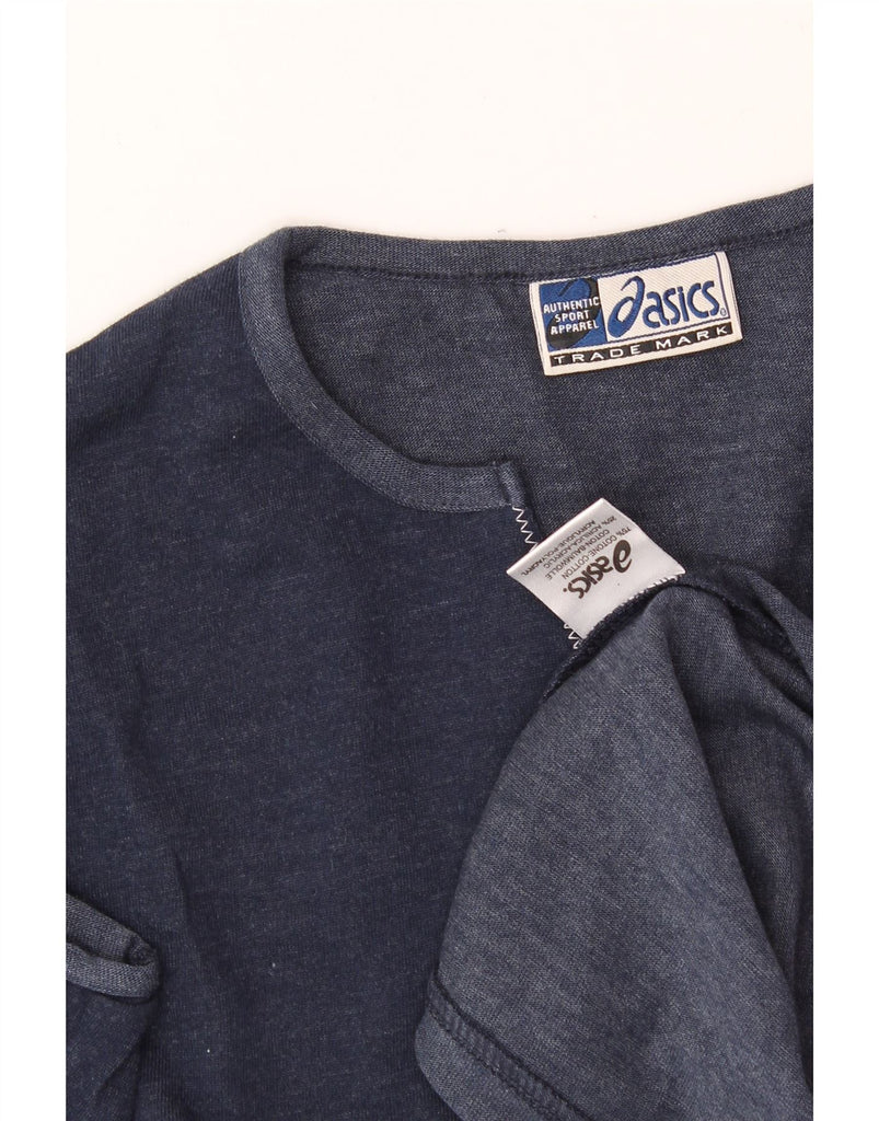 ASICS Womens Graphic T-Shirt Top UK 18 XL Navy Blue Cotton Vintage Asics and Second-Hand Asics from Messina Hembry 