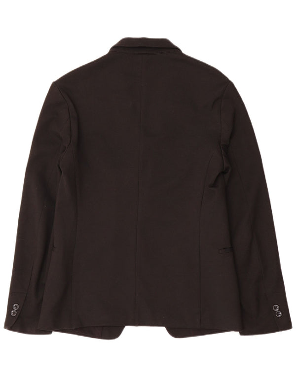 Jaqueta blazer masculina Zara com 1 botão Reino Unido 36 poliéster preto pequeno