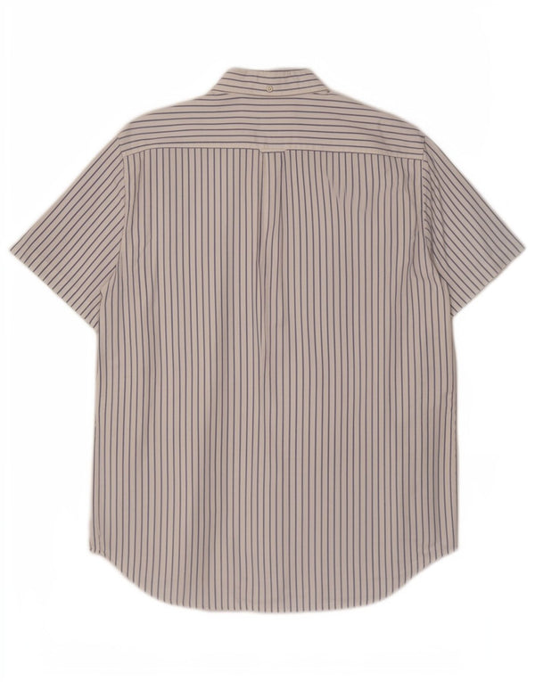 Camisa masculina de manga curta Gant tamanho 16 1/2 41/42 listrada branca grande