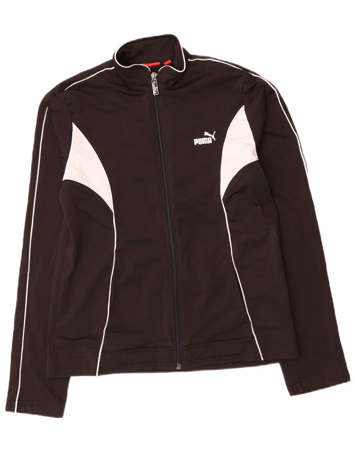 Puma Womens Tracksuit Top Jacket UK 14 Grande Preto Colourblock Poliéster