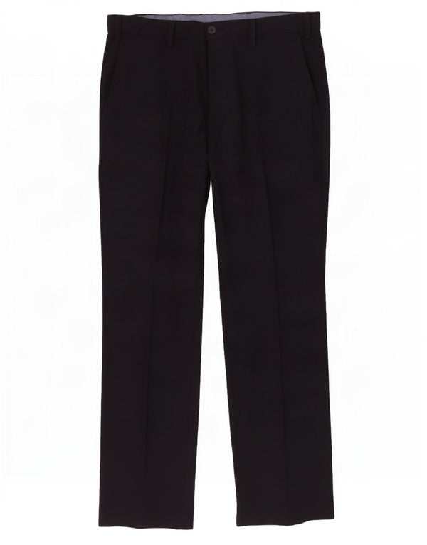 Calça Chino Regular Masculina Marks & Spencer W34 L31 Azul Marinho Poliéster