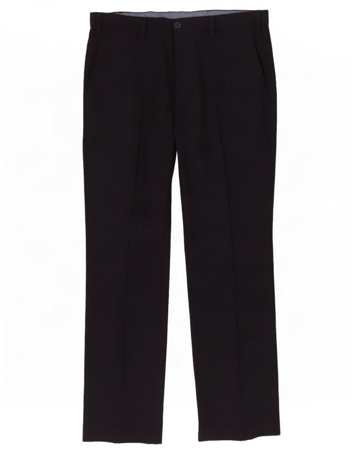 Calça Chino Regular Masculina Marks & Spencer W34 L31 Azul Marinho Poliéster
