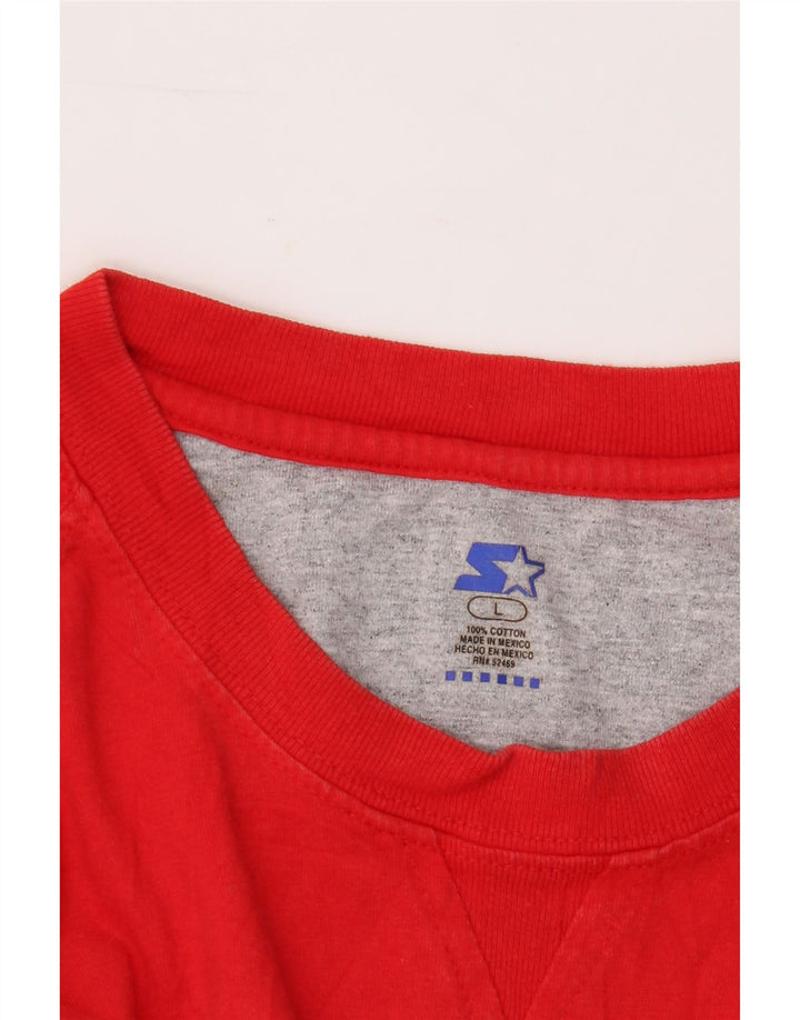 STARTER Mens T-Shirt Top Large Red Cotton Vintage Starter and Second-Hand Starter from Messina Hembry 